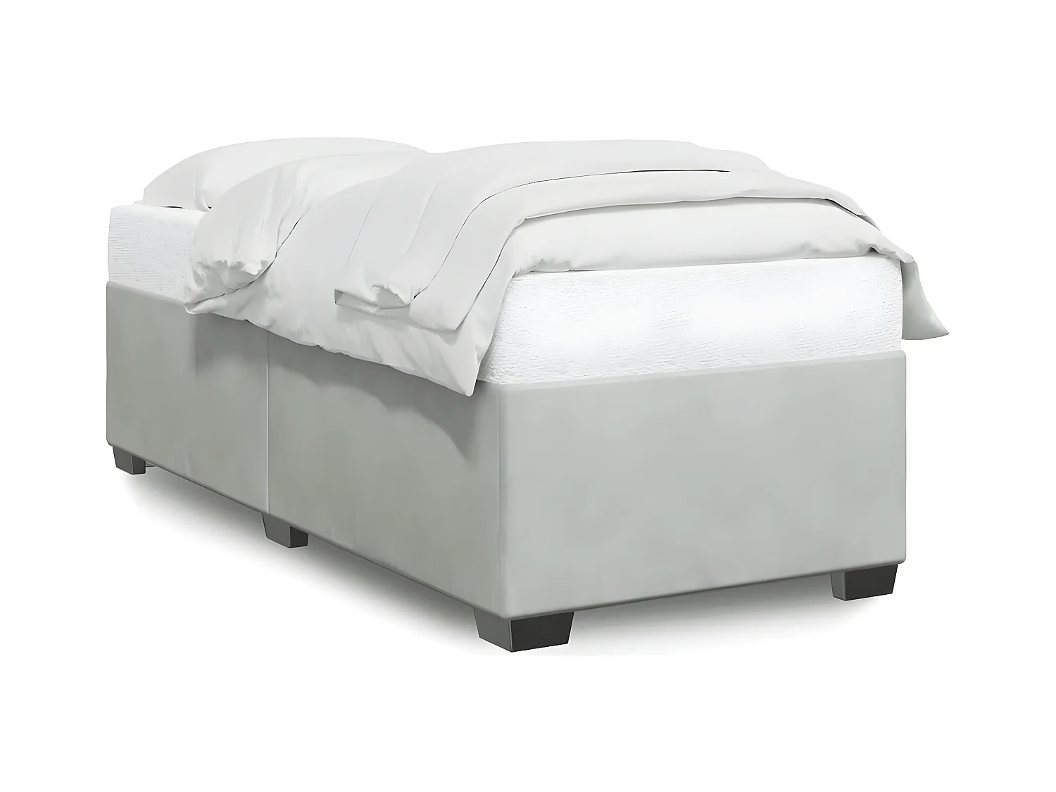 Cadre de lit Gris clair 100x200 cm Velours