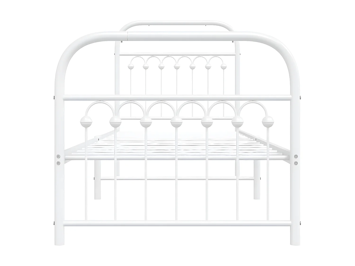 Estructura cama metal con cabecero y pie cama blanca 75x190 cm