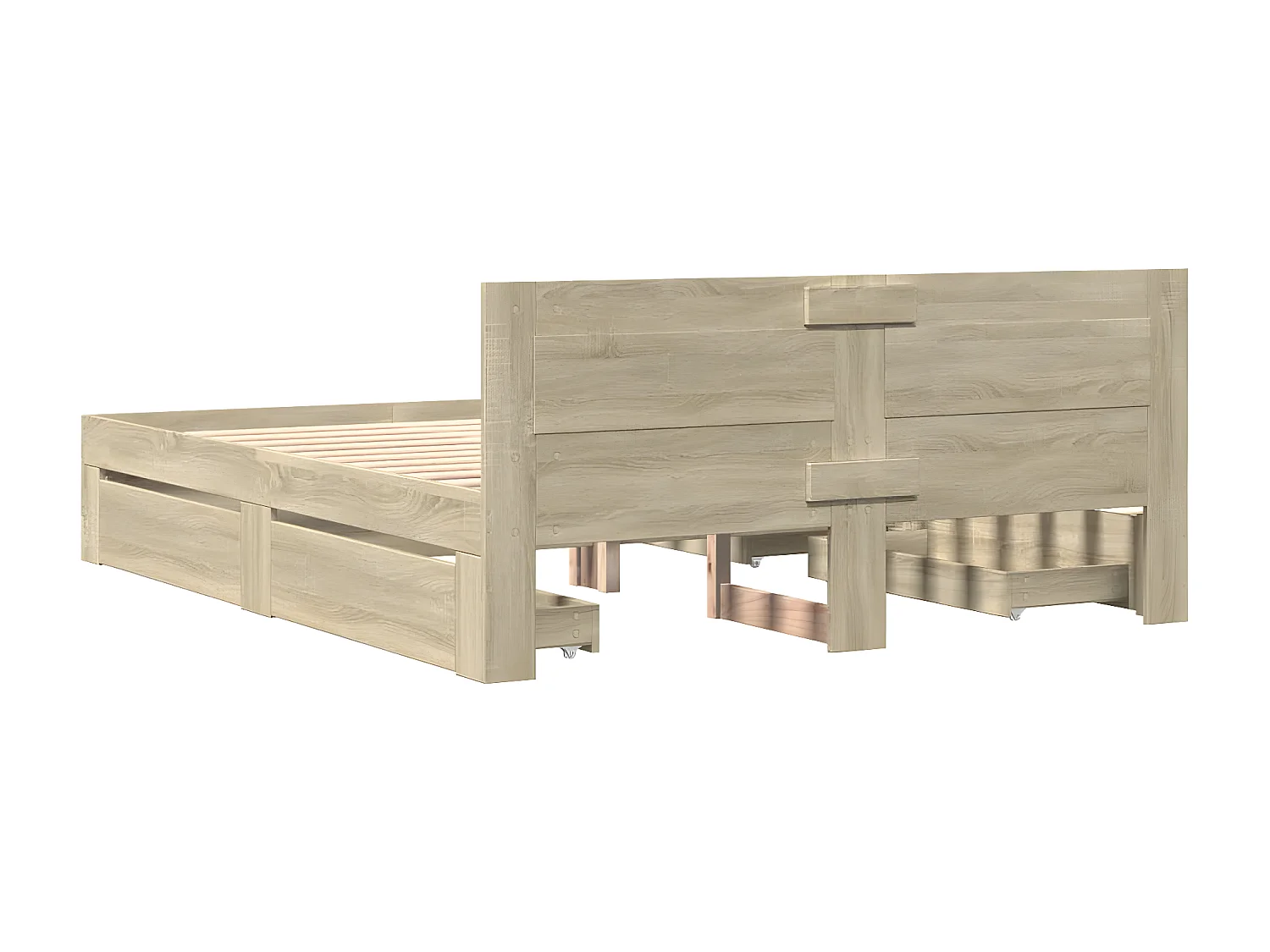 Cama con cabecero madera de ingeniería roble Sonoma 160x200 cm