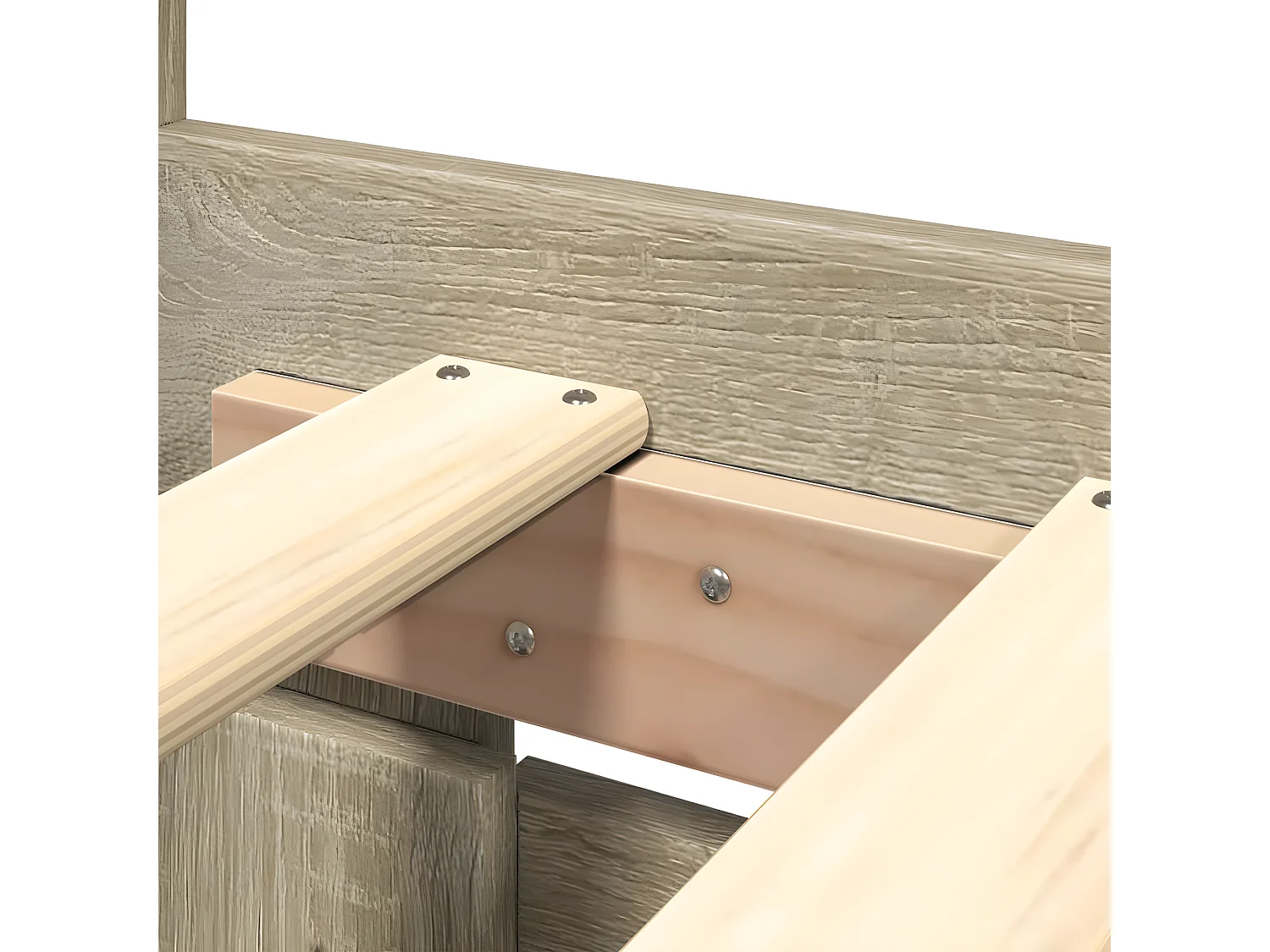 Cama con cabecero madera de ingeniería roble Sonoma 160x200 cm