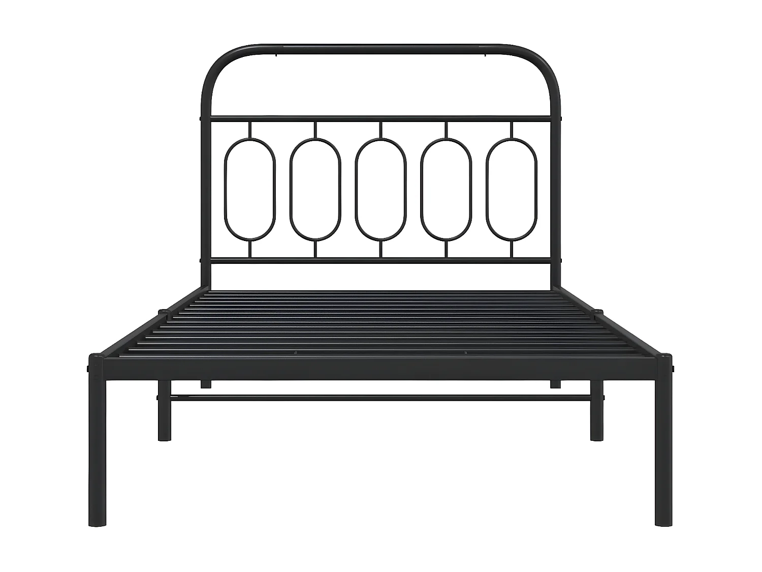 Estructura de cama con cabecero metal negro 107x203 cm