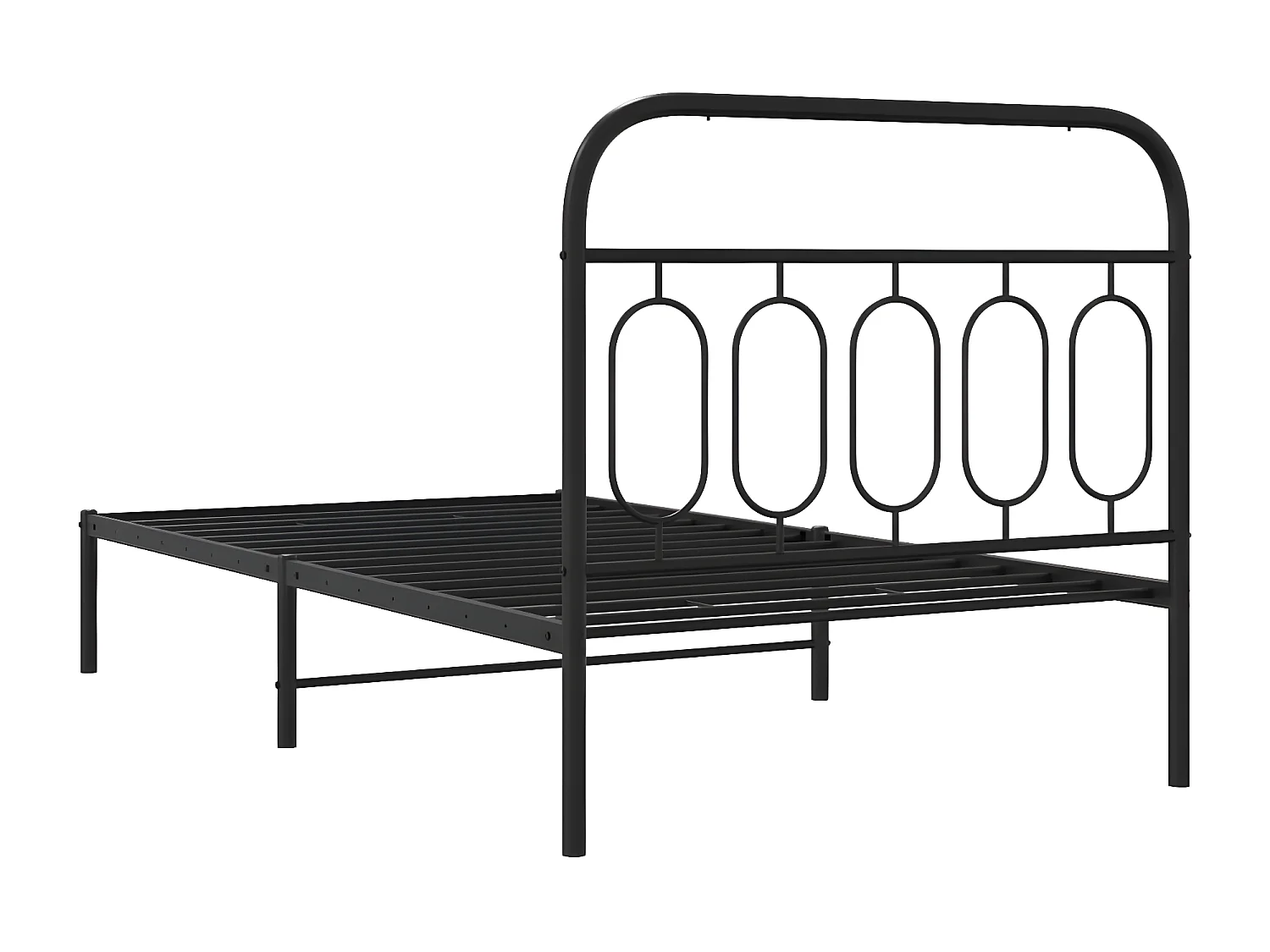 Estructura de cama con cabecero metal negro 107x203 cm