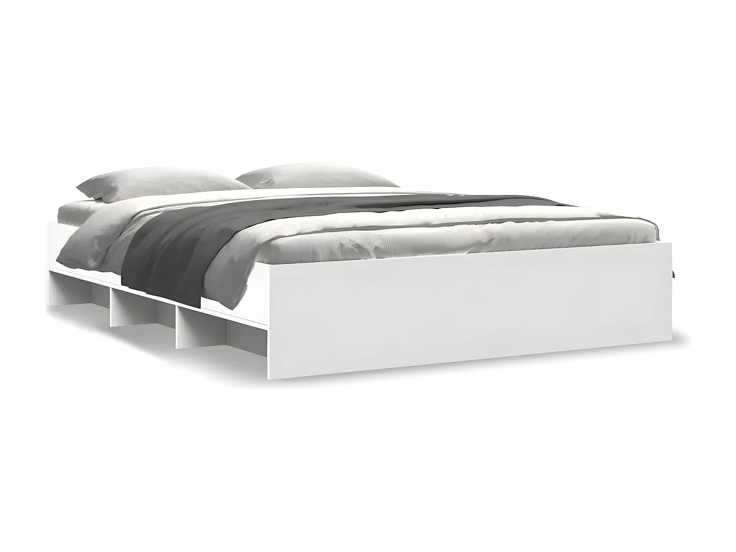 Estructura de cama madera de ingeniería blanca 160x200 cm