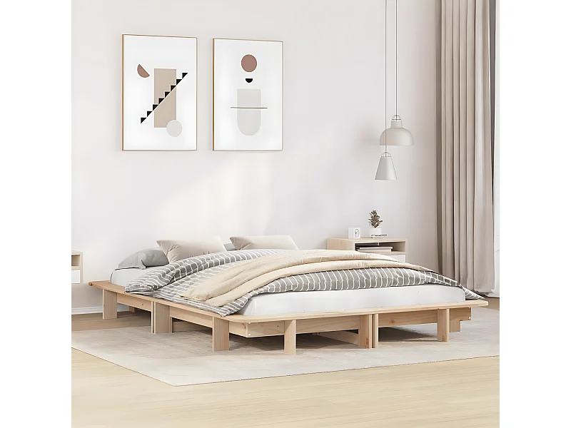 Cama sem colchão 120x200 cm madeira de pinho maciça