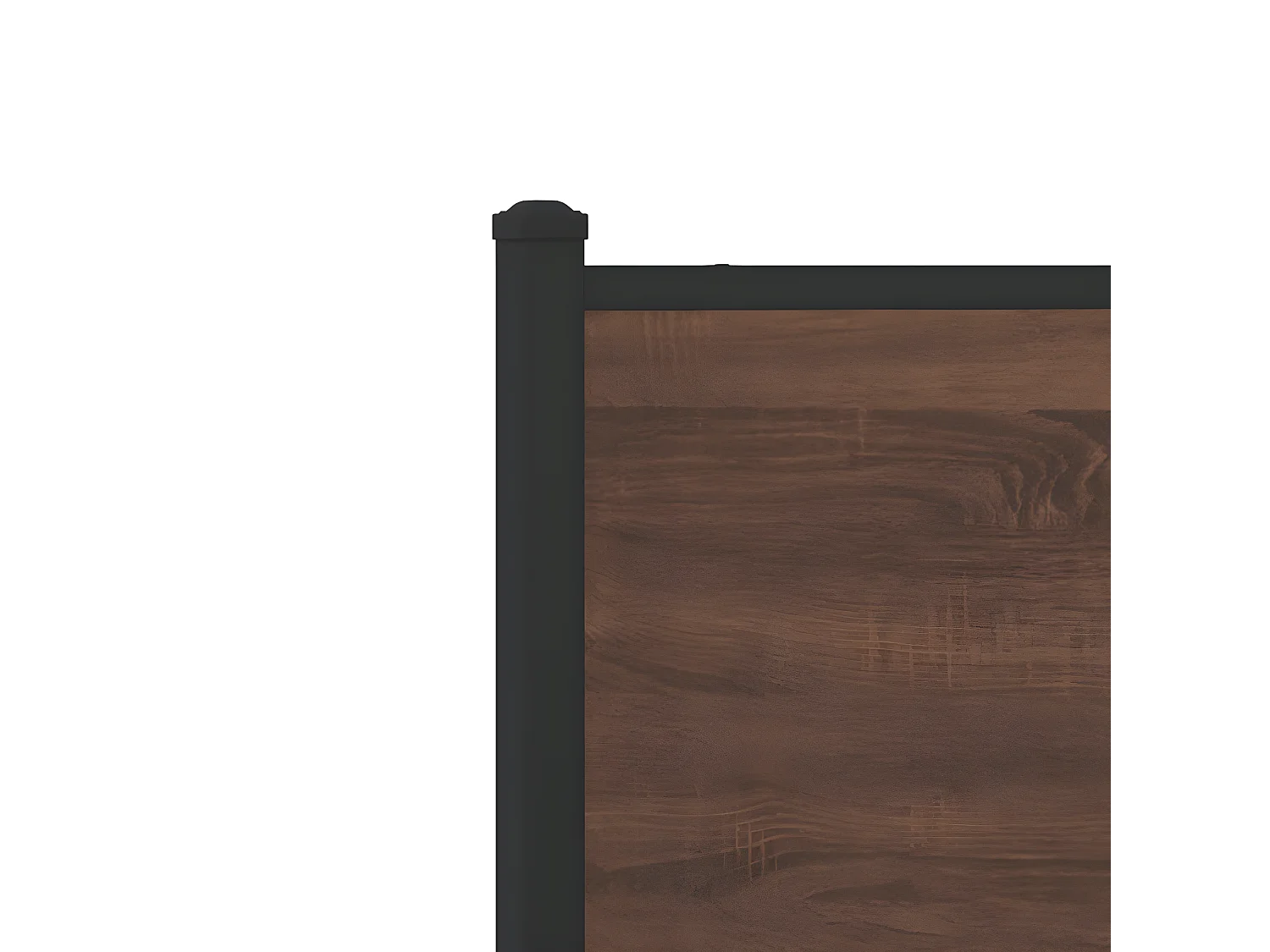 Cama con cabecero y pie de cama metal marrón roble 80x200 cm