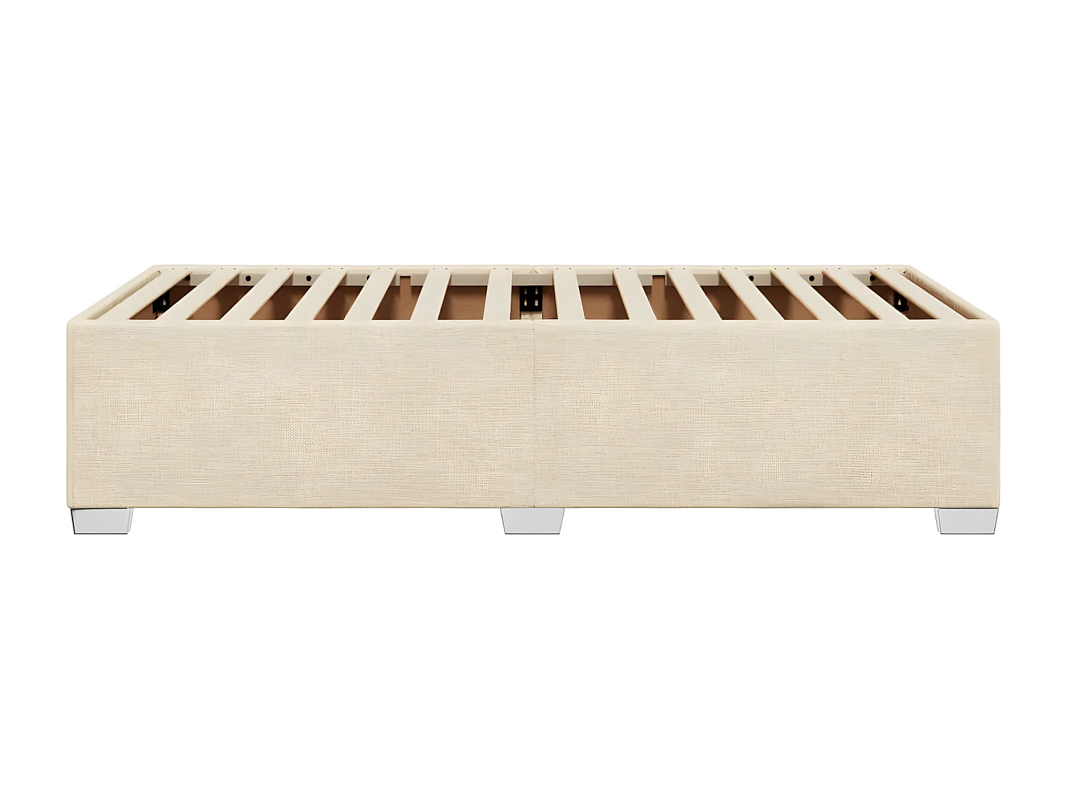 Cadre de lit Crème 90x190 cm Tissu