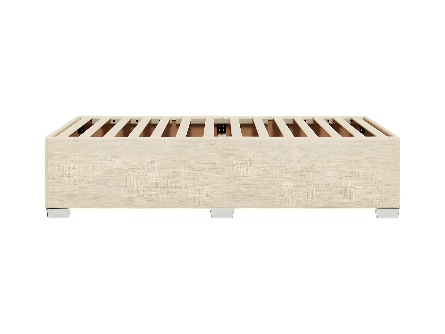 Cadre de lit Crème 90x190 cm Tissu