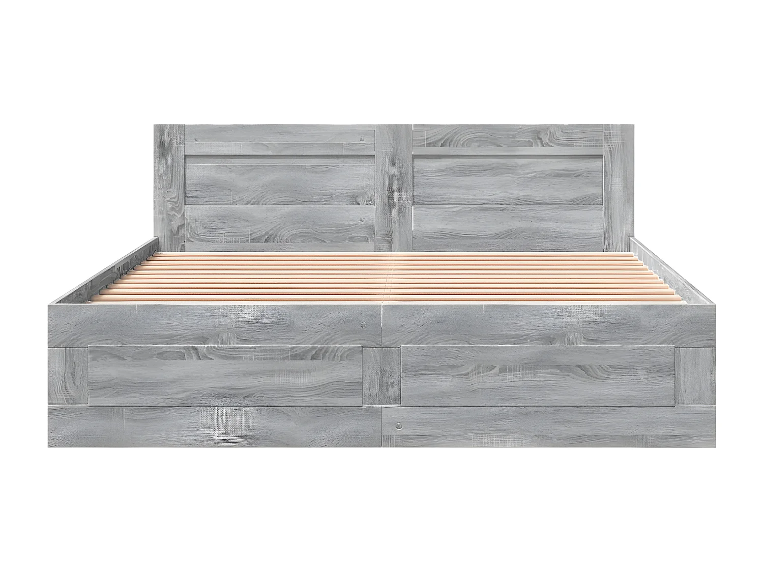 Cama con cabecero madera de ingeniería gris Sonoma 160x200 cm