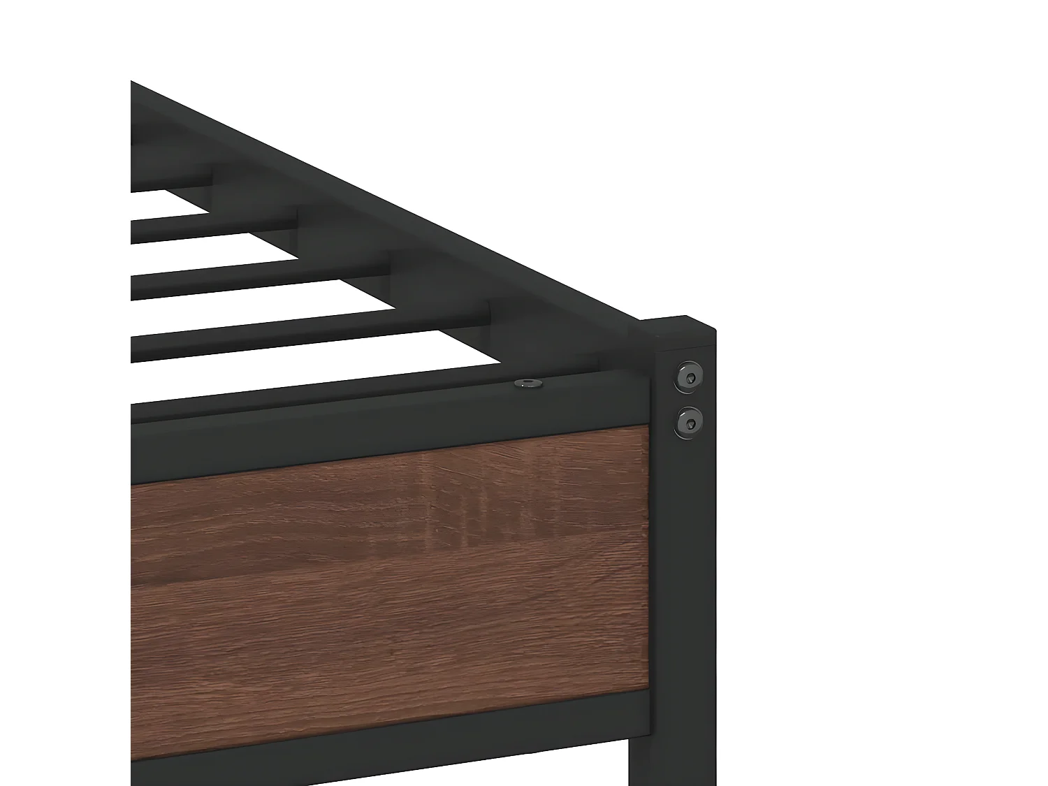 Estrutura cama com cabeceira 160x200 cm metal carvalho castanho