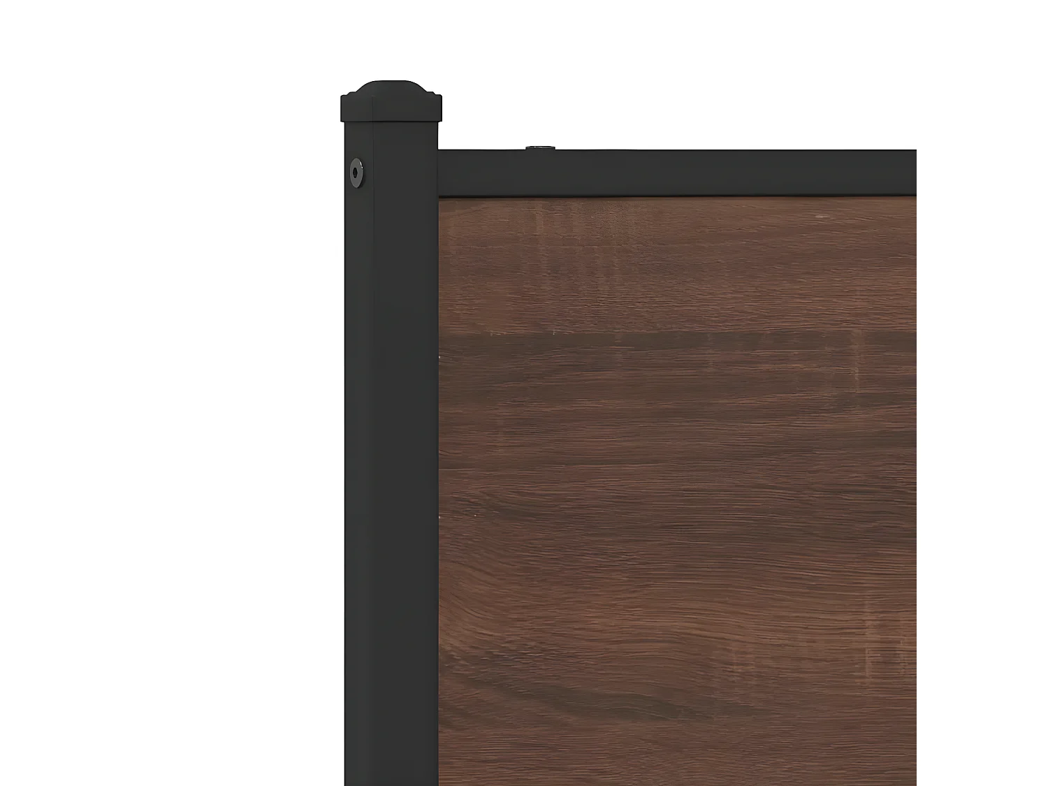 Estrutura cama com cabeceira 160x200 cm metal carvalho castanho