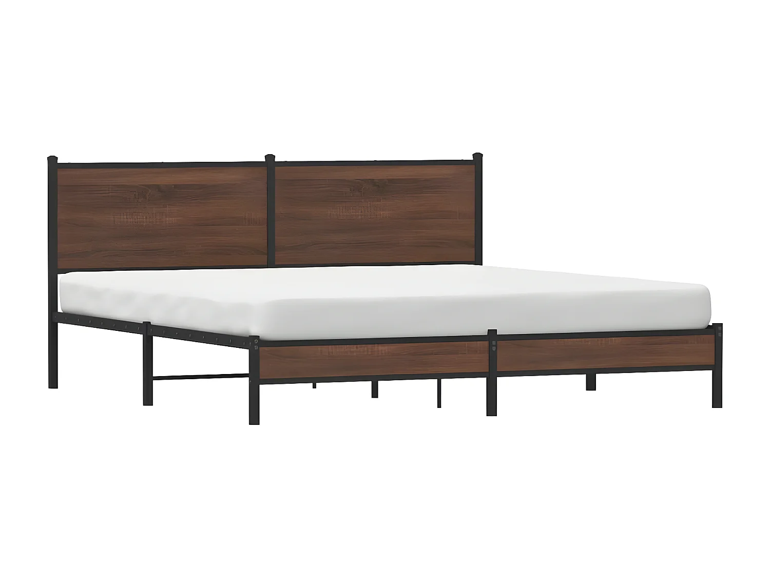 Cadre de lit en métal avec tête de lit chêne marron 160x200 cm
