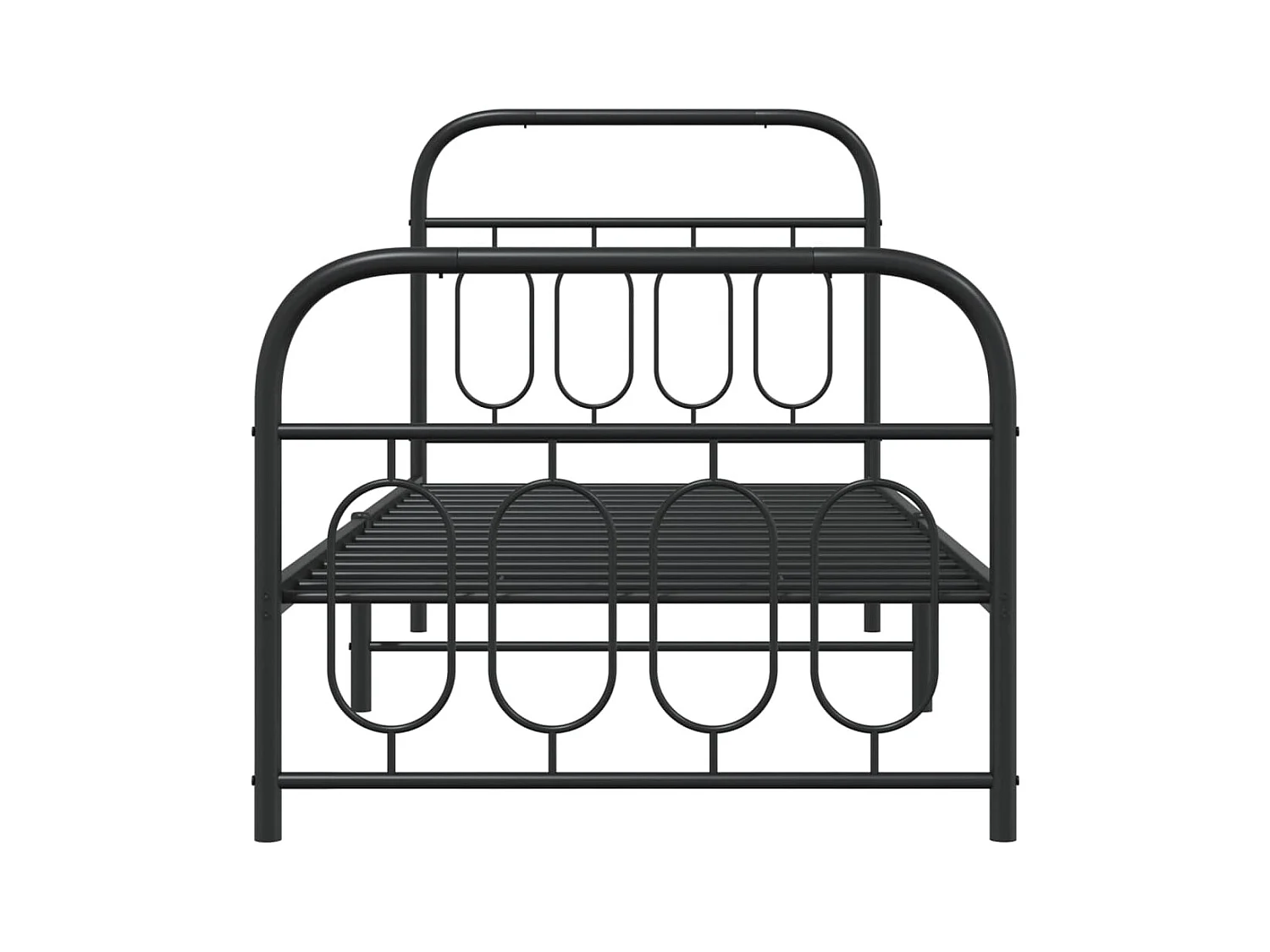 Estructura de cama con cabecero y estribo metal negro 90x190 cm