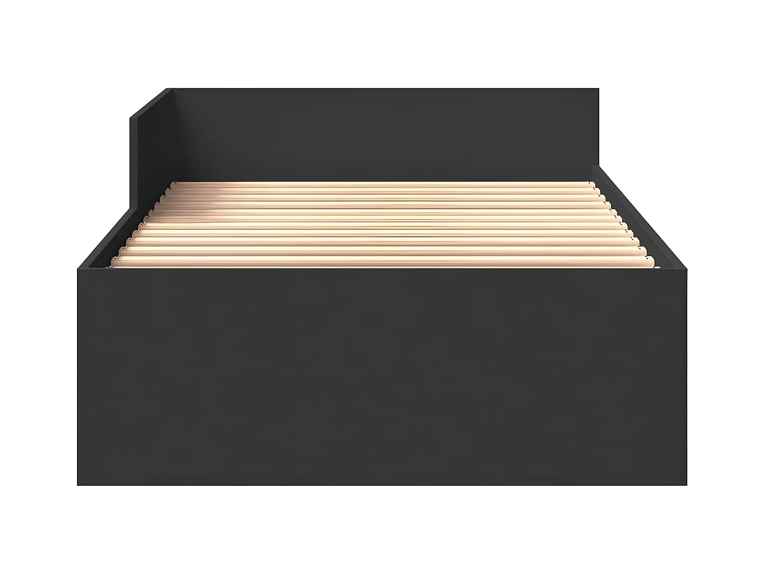 Estructura de cama madera de ingeniería negra 75x190 cm