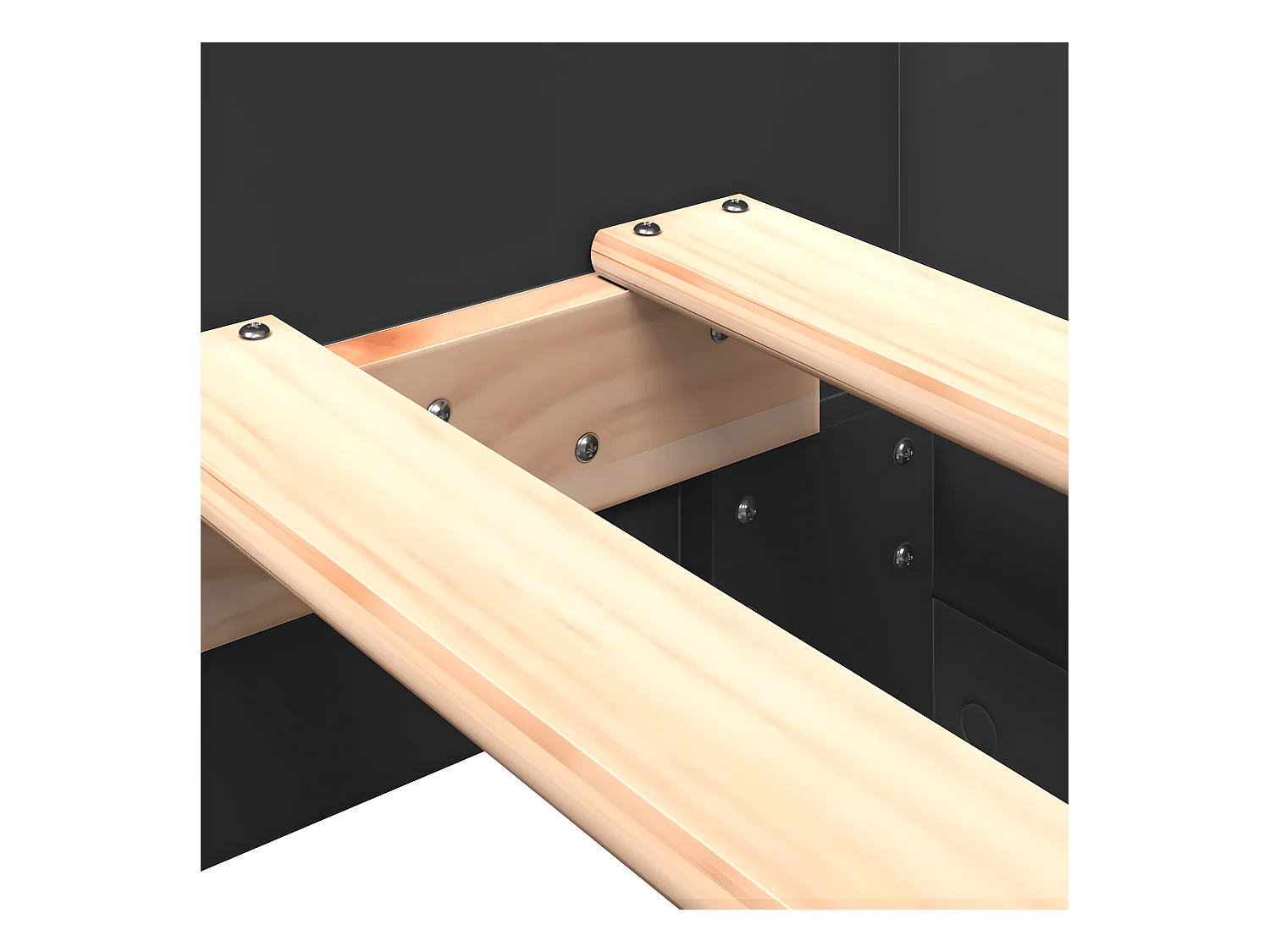 Estrutura de cama 75x190 cm derivados de madeira preto