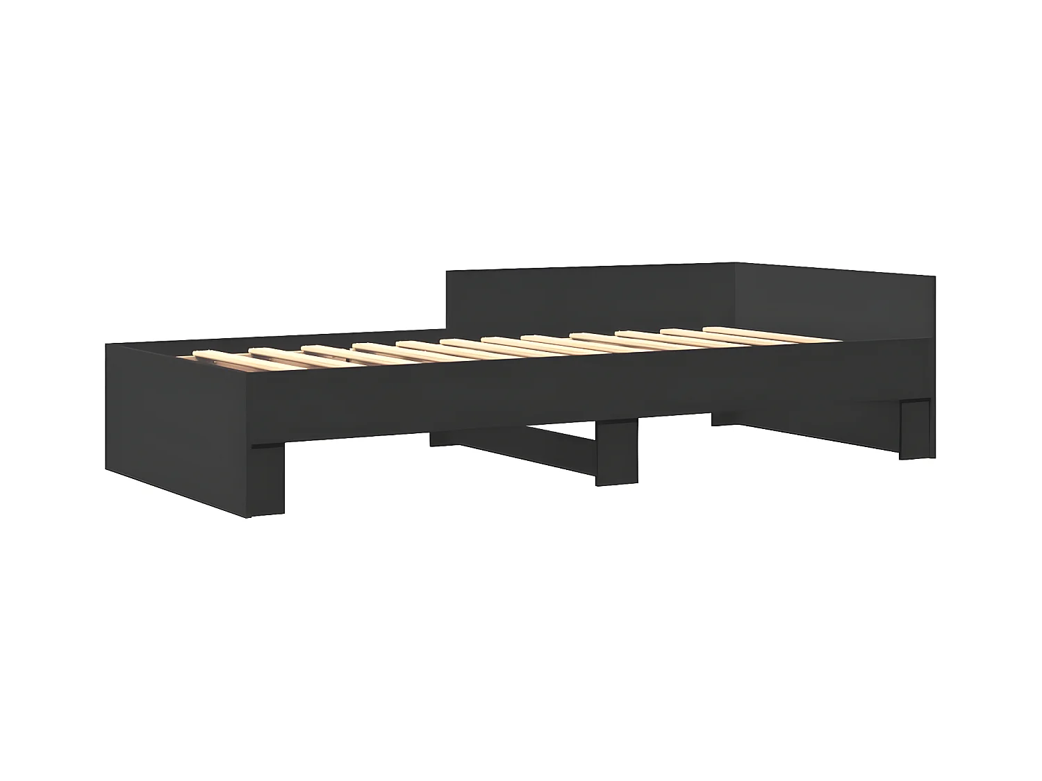 Estrutura de cama 75x190 cm derivados de madeira preto