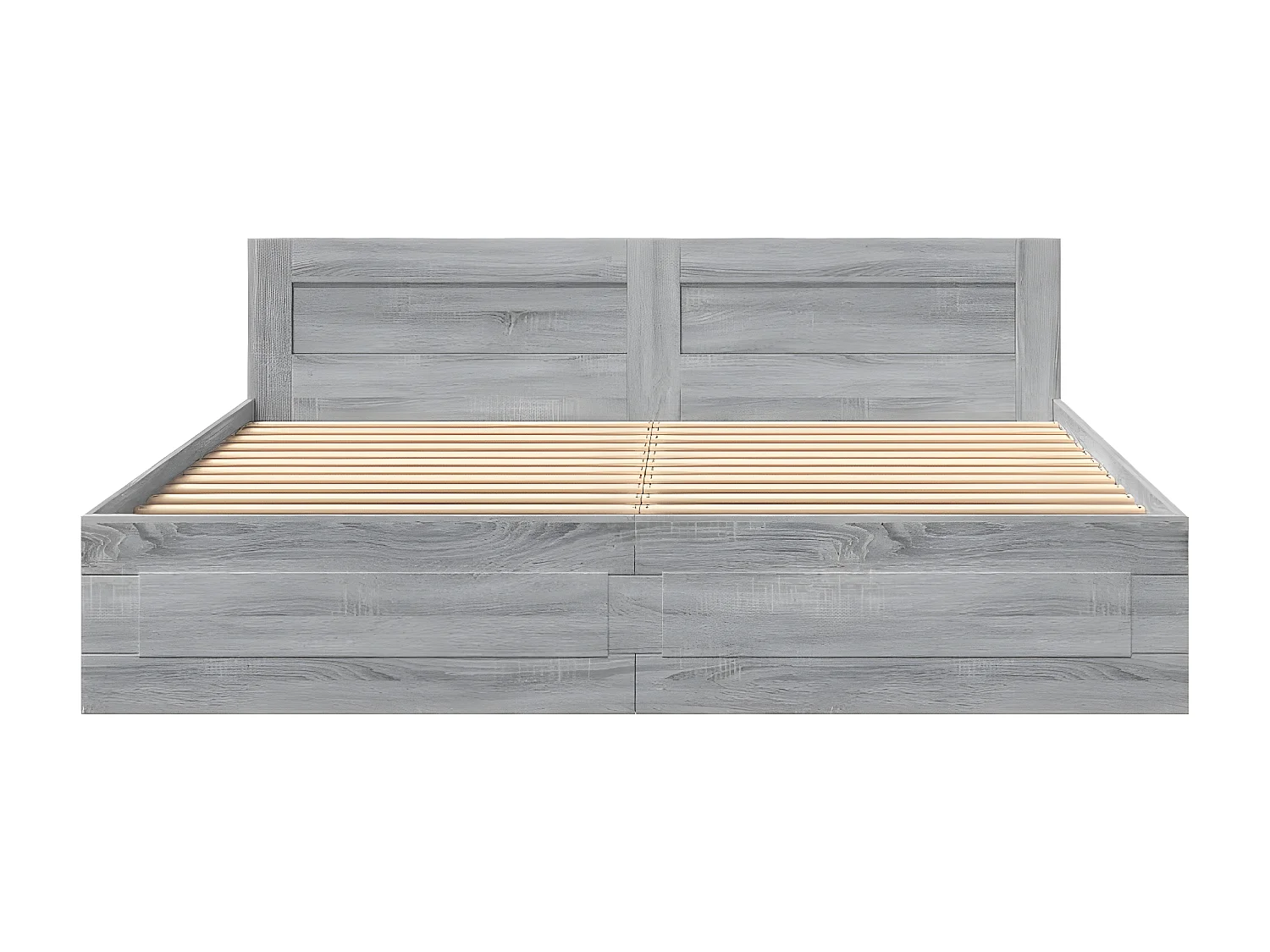 Cama con cabecero madera de ingeniería gris Sonoma 180x200 cm