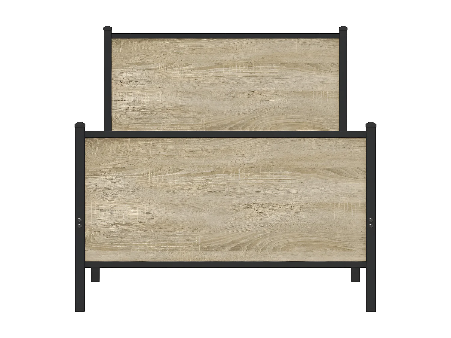 Cama con cabecero y pie de cama metal roble Sonoma 90x200 cm