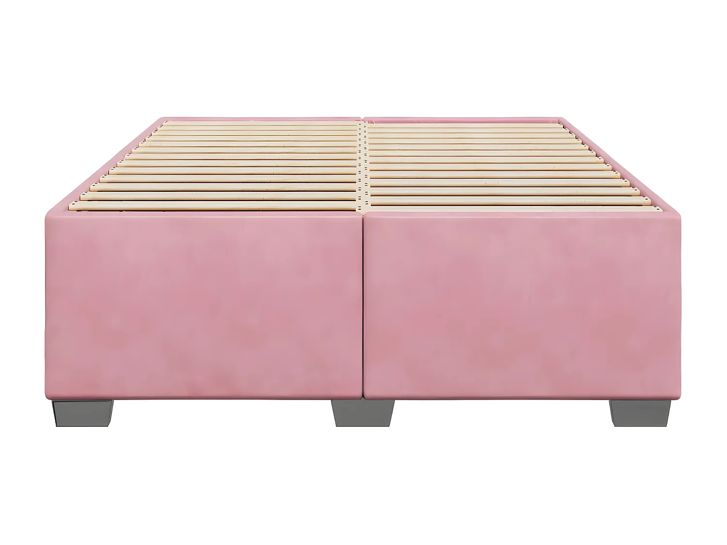 Estrutura de cama 140x190 cm veludo rosa