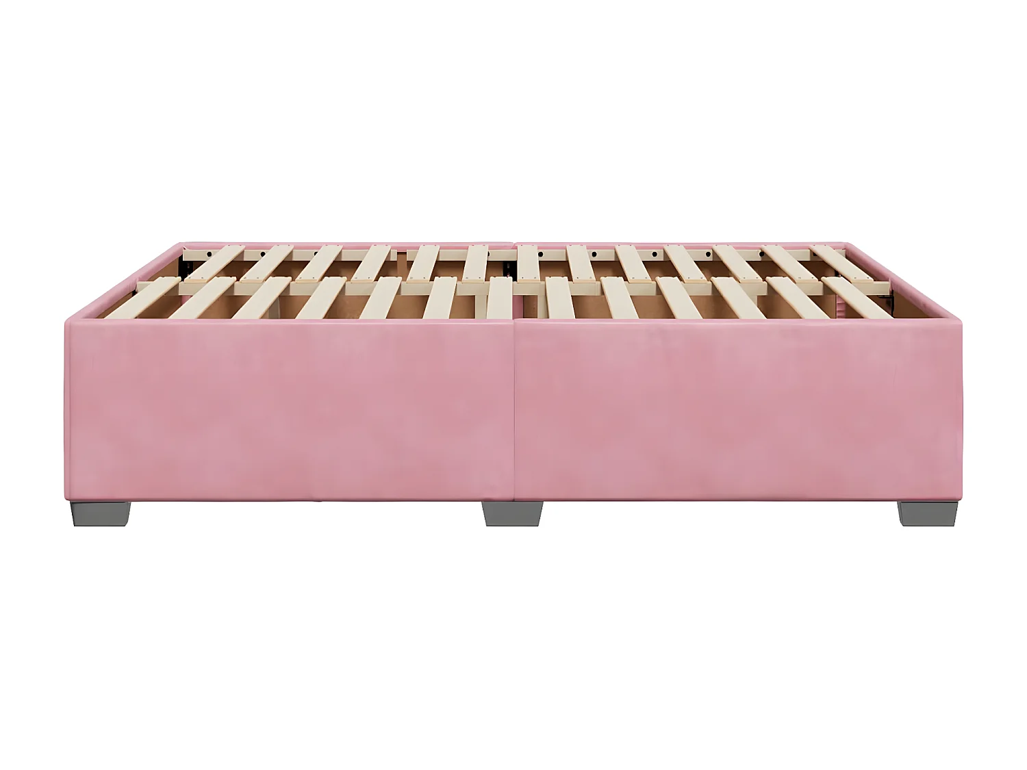 Estrutura de cama 140x190 cm veludo rosa