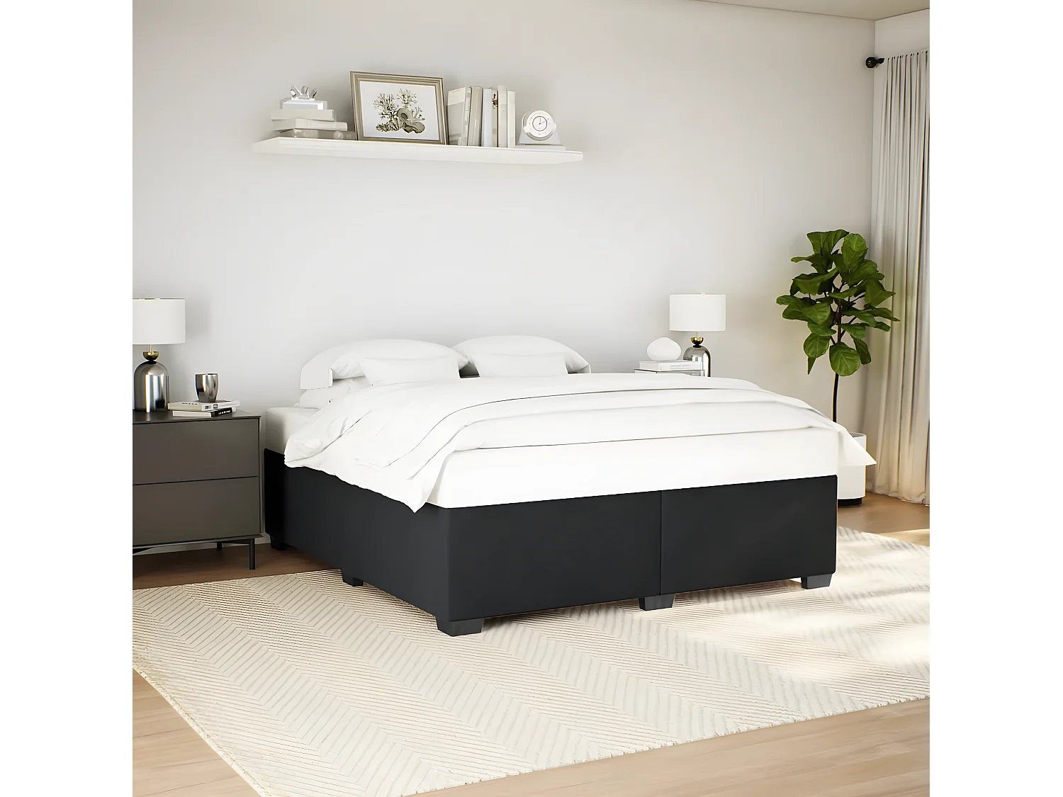 Estrutura de cama 180x200 cm veludo preto