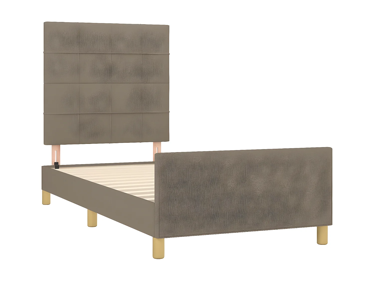 Cadre de lit avec tête de lit Taupe 100x200 cm Tissu