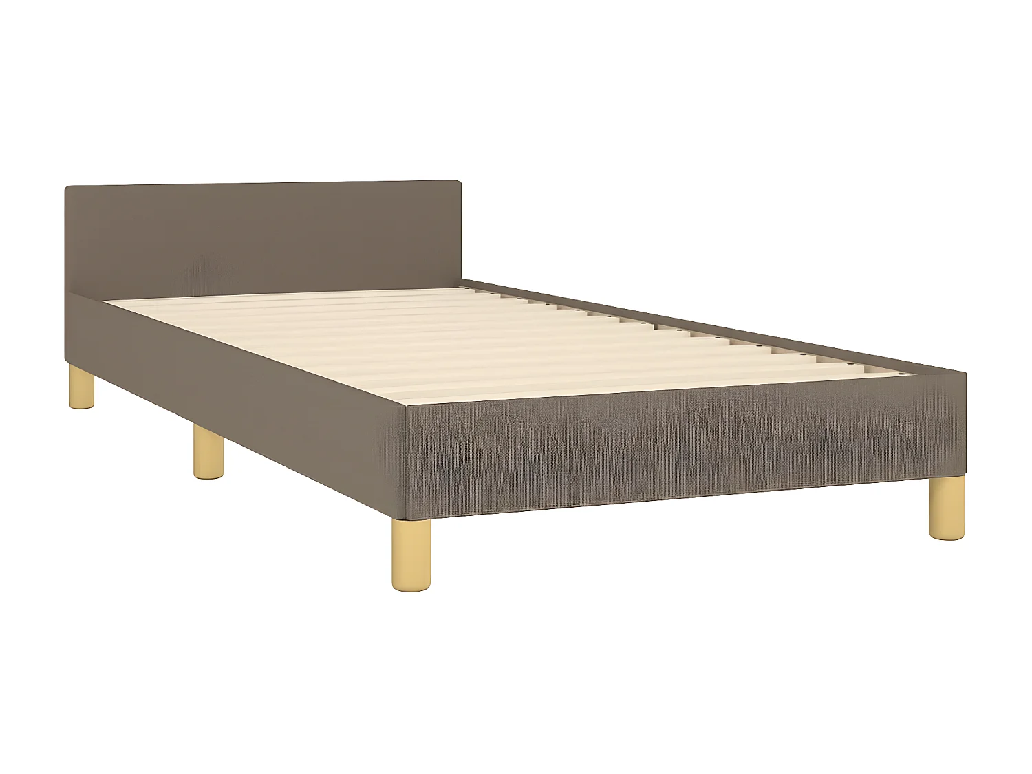 Cadre de lit avec tête de lit Taupe 100x200 cm Tissu