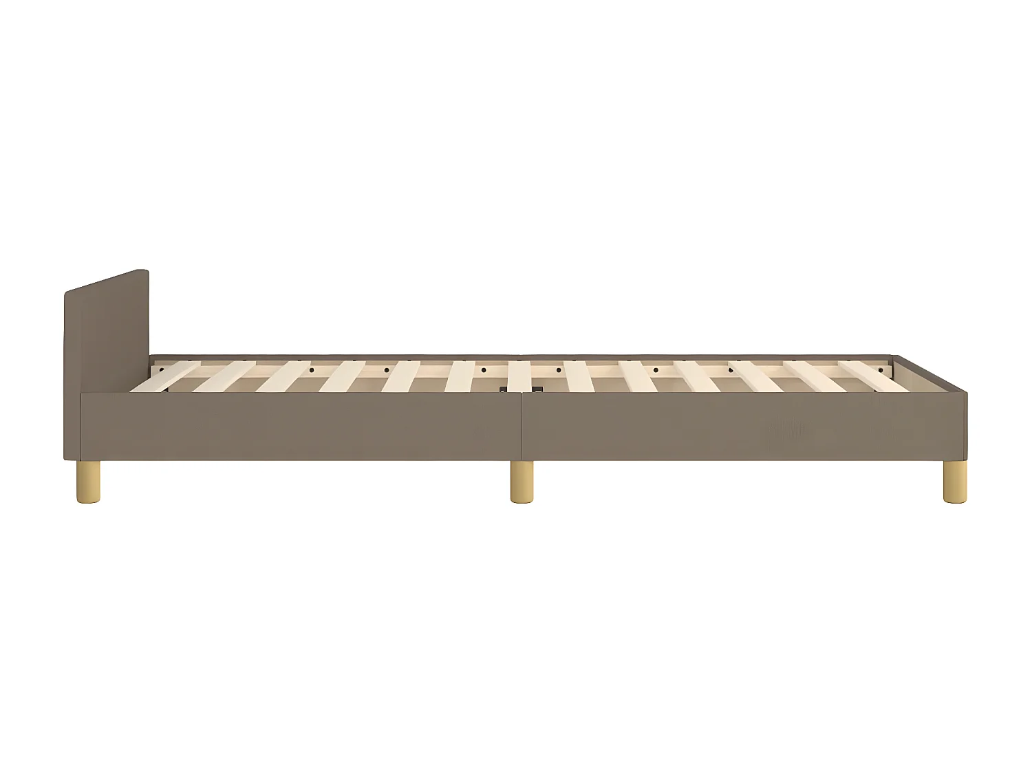 Cadre de lit avec tête de lit Taupe 100x200 cm Tissu
