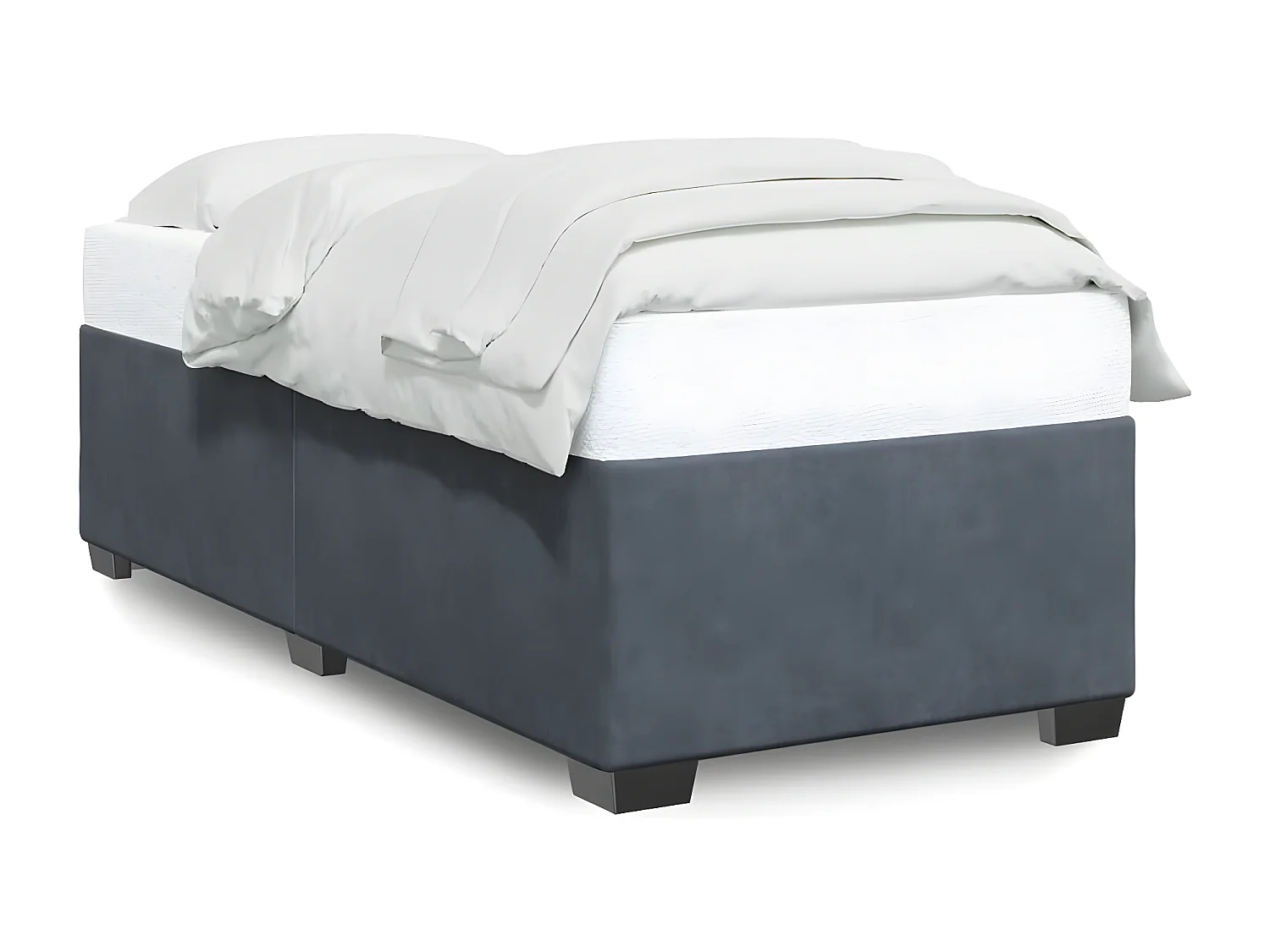 Cadre de lit Gris foncé 90x190 cm Velours