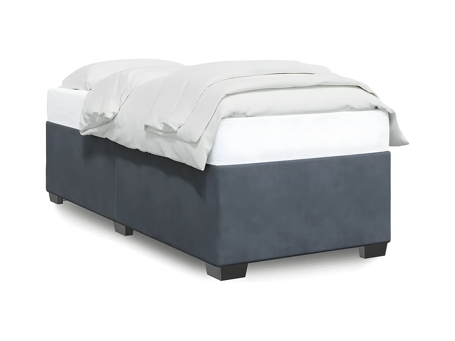 Cadre de lit Gris foncé 90x190 cm Velours