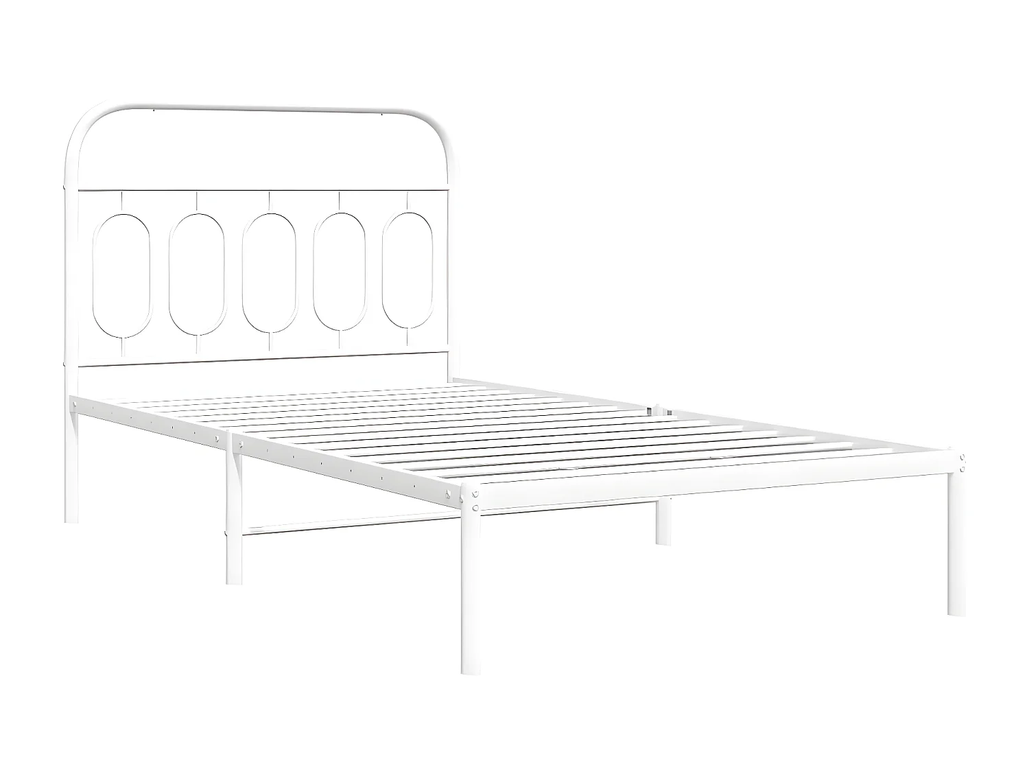 Estrutura de cama com cabeceira 100x200 cm metal branco