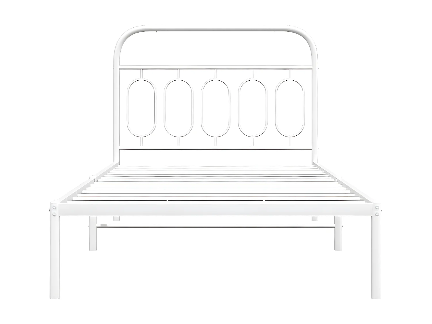 Estrutura de cama com cabeceira 100x200 cm metal branco