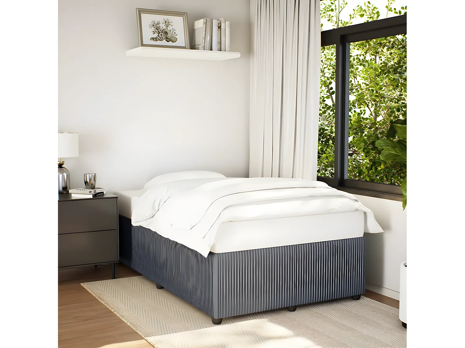 Estrutura de cama 120x190 cm veludo cinzento-escuro