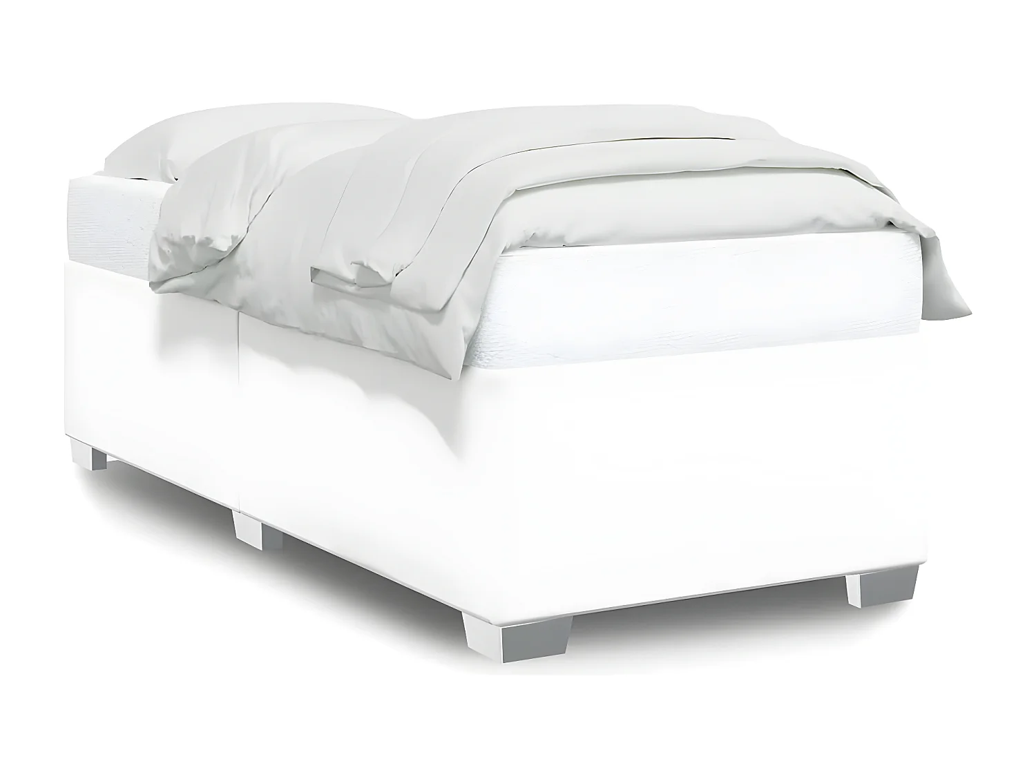 Estrutura de cama 90x200 cm couro artificial branco