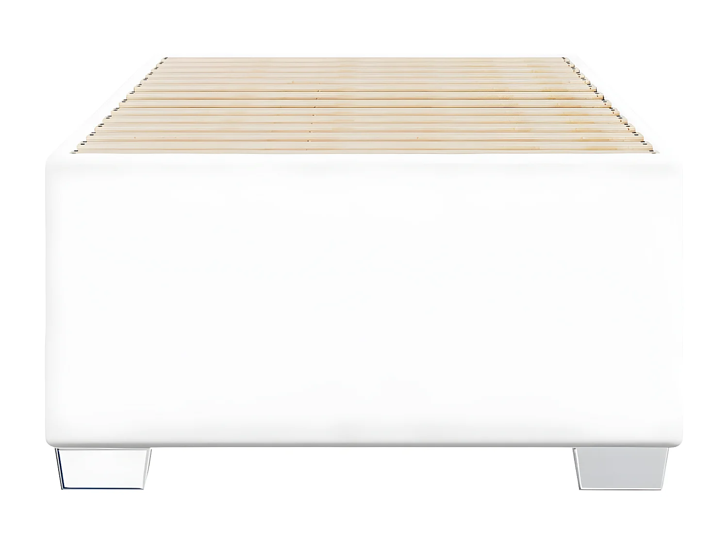 Estrutura de cama 90x200 cm couro artificial branco