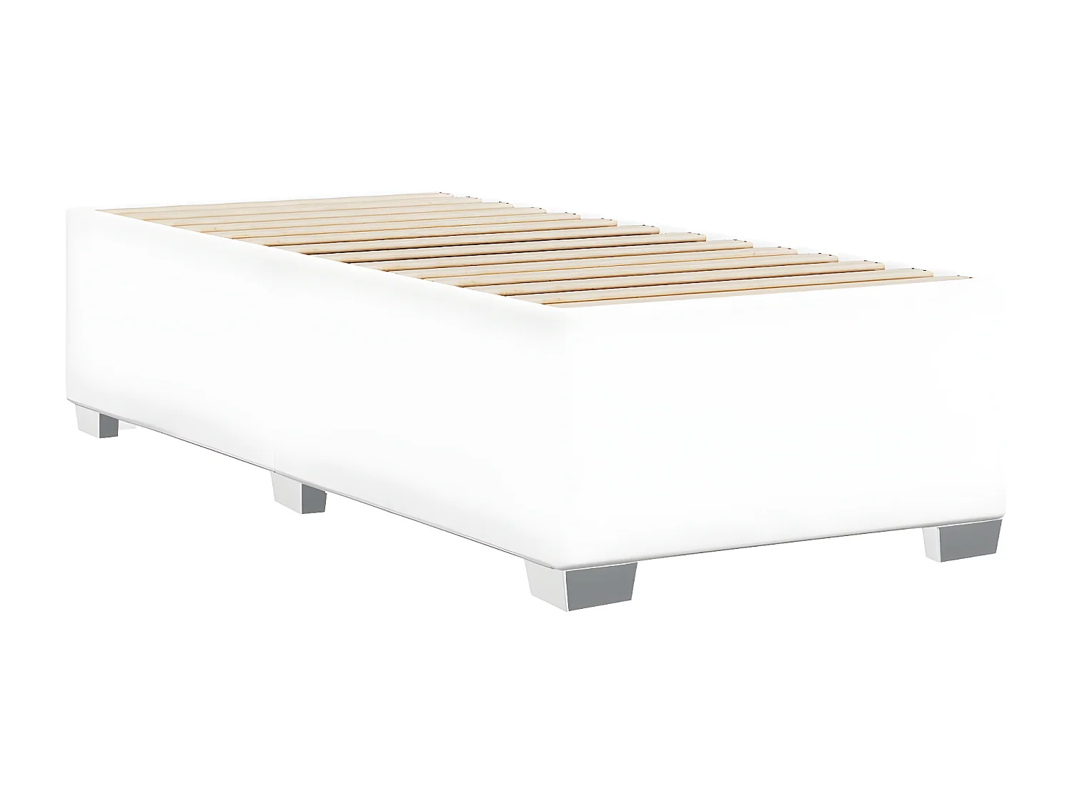Estrutura de cama 90x200 cm couro artificial branco