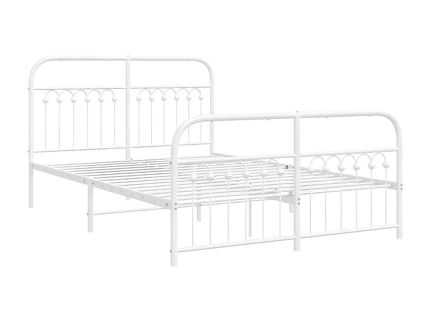 Estructura cama metal con cabecero y estribo blanco 140x200 cm