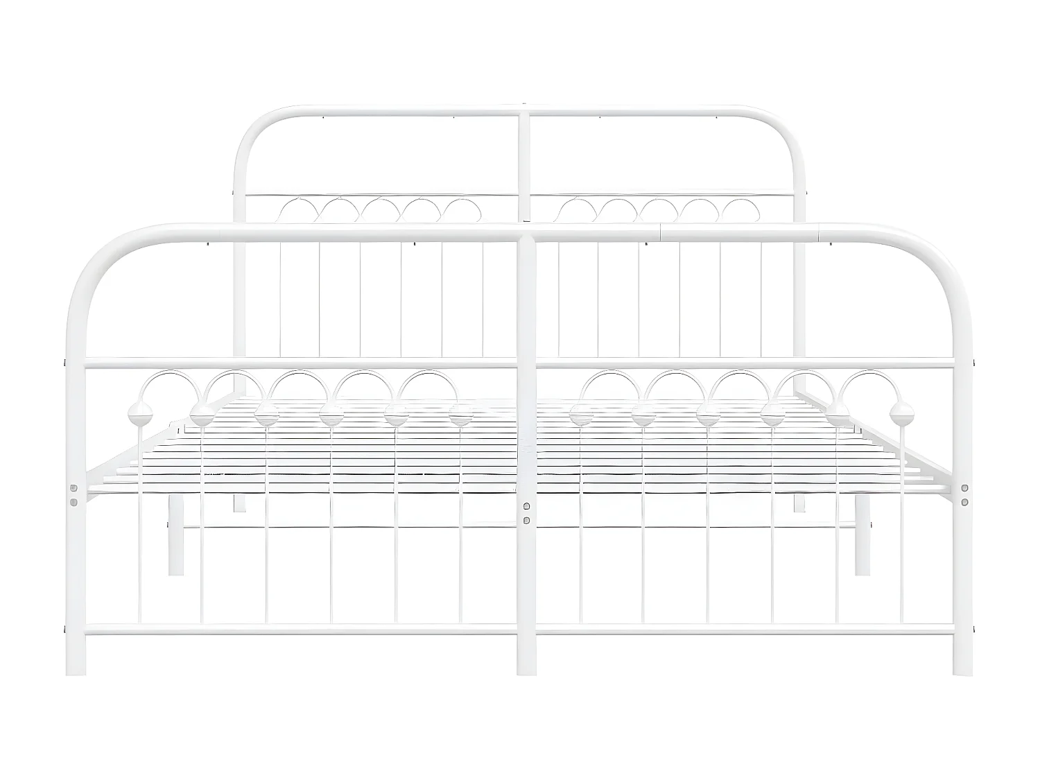 Estructura cama metal con cabecero y estribo blanco 140x200 cm