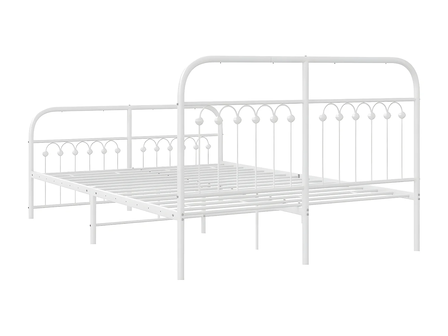 Estructura cama metal con cabecero y estribo blanco 140x200 cm