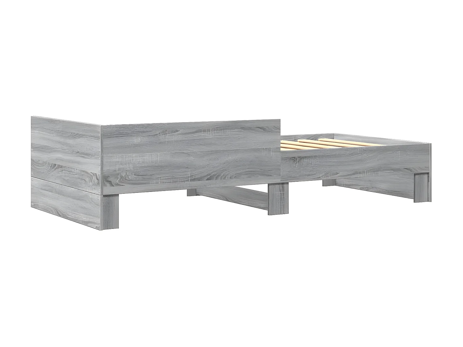 Estrutura cama 90x200 cm derivados de madeira cinzento sonoma