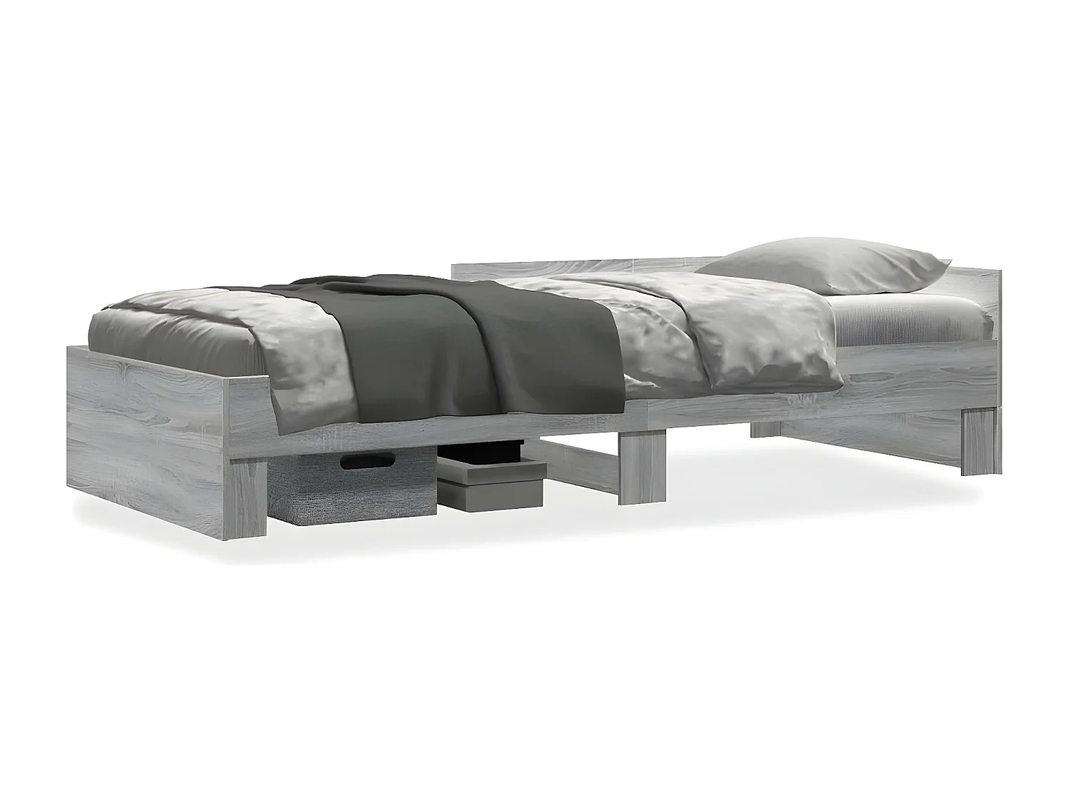 Cadre de lit sonoma gris 90x200 cm bois d'ingénierie