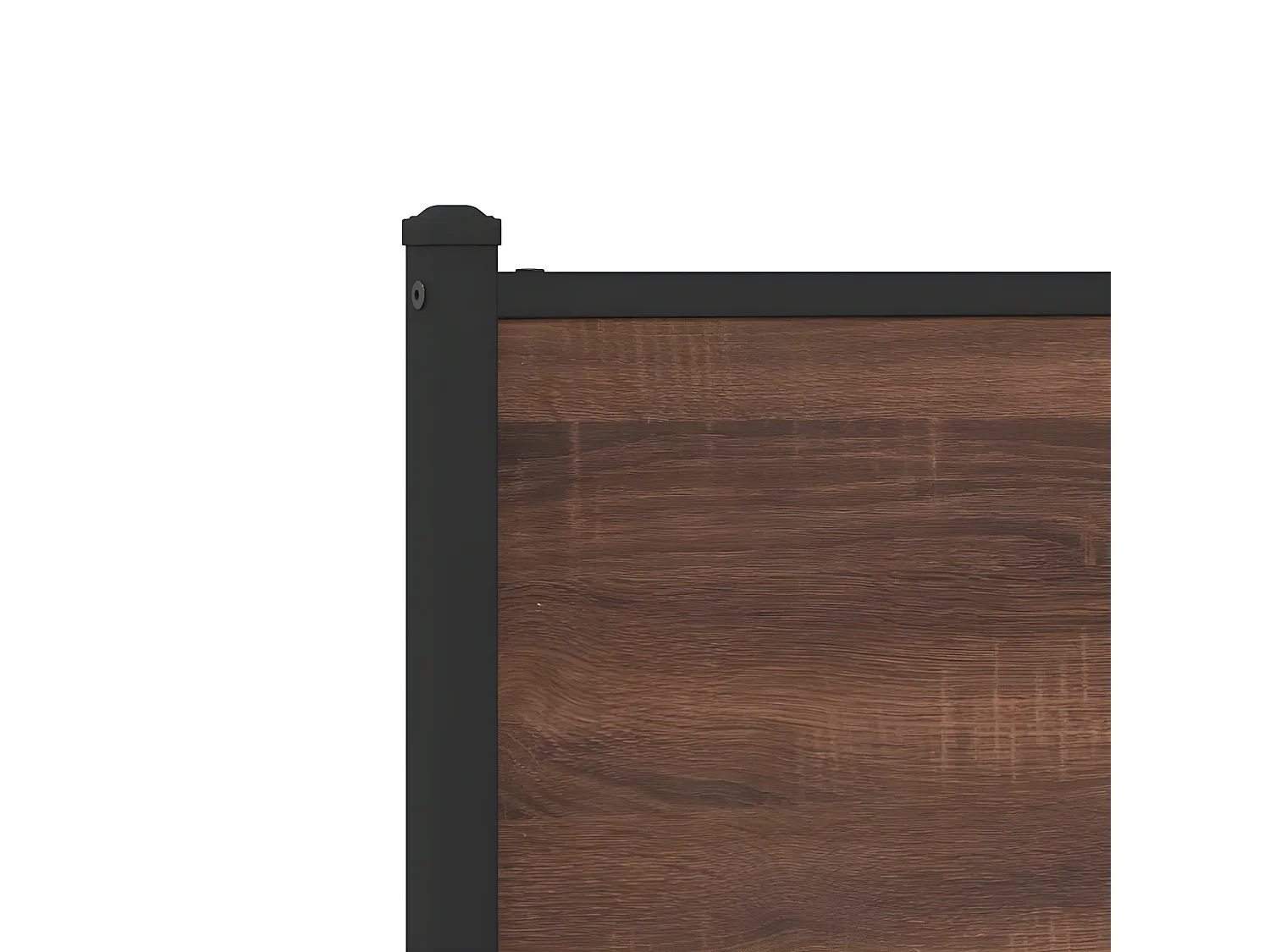 Cama con cabecero y pie de cama metal marrón roble 140x190 cm