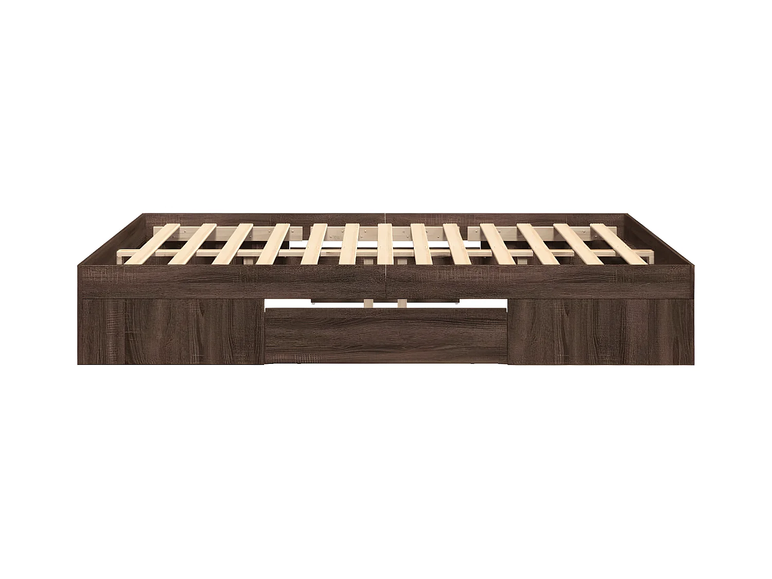 Cadre de lit chêne marron 135x190 cm bois d'ingénierie