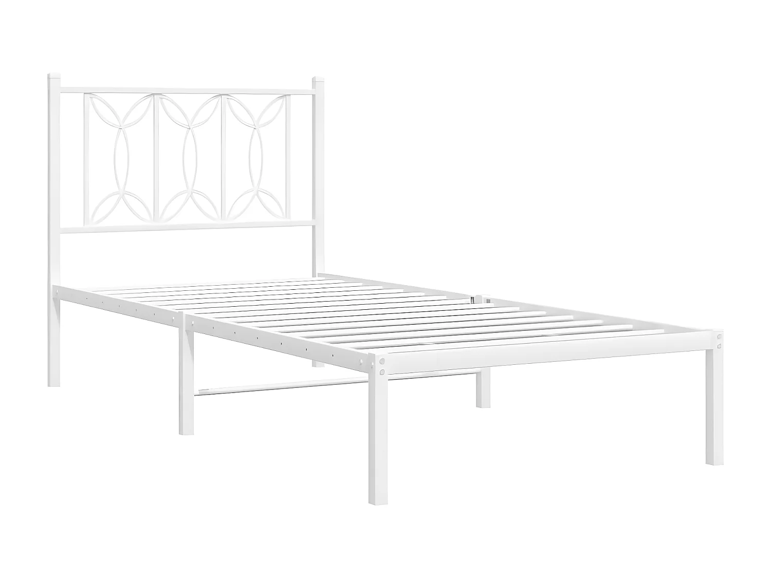 Estrutura de cama com cabeceira 80x200 cm metal branco