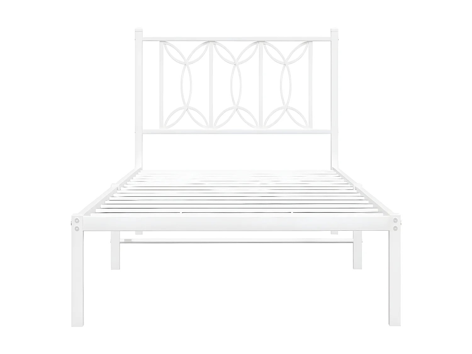 Estrutura de cama com cabeceira 80x200 cm metal branco