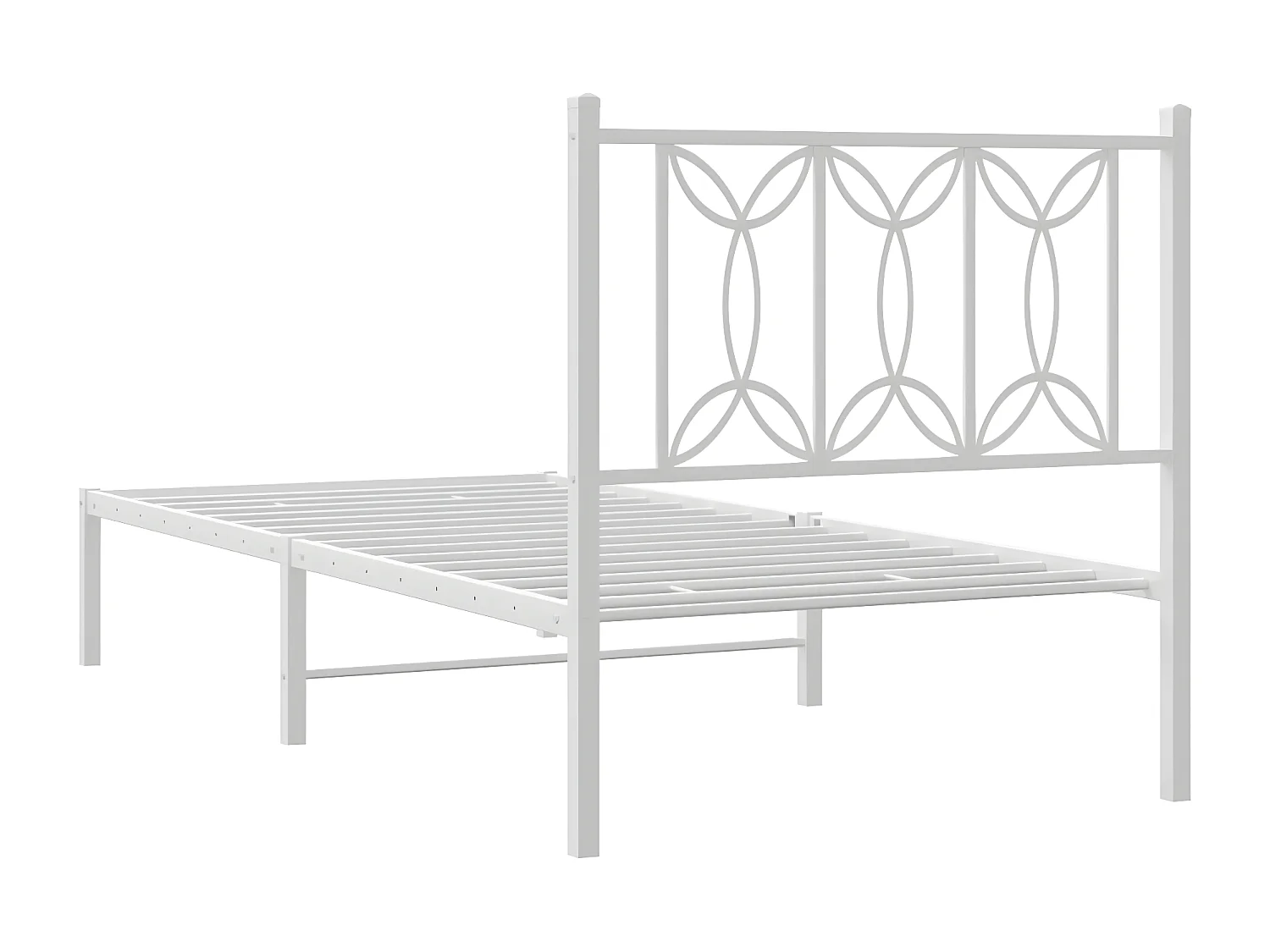 Estrutura de cama com cabeceira 80x200 cm metal branco