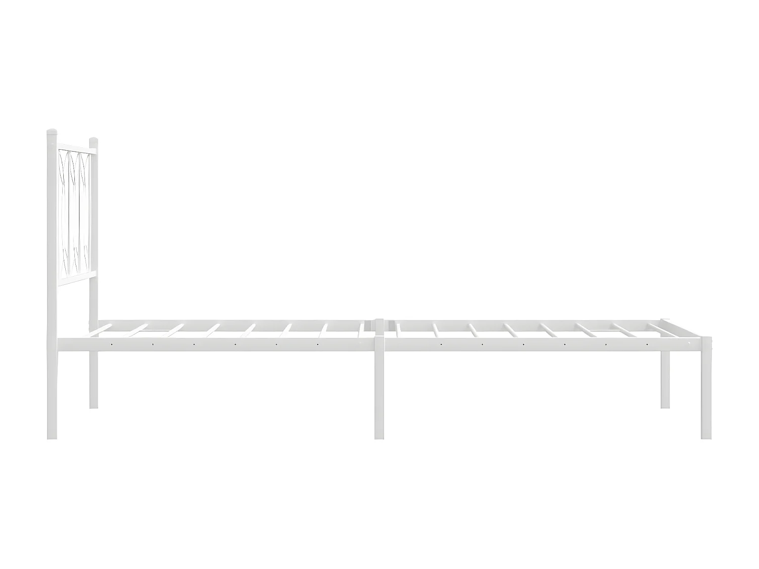 Estructura de cama de metal con cabecero blanco 80x200 cm