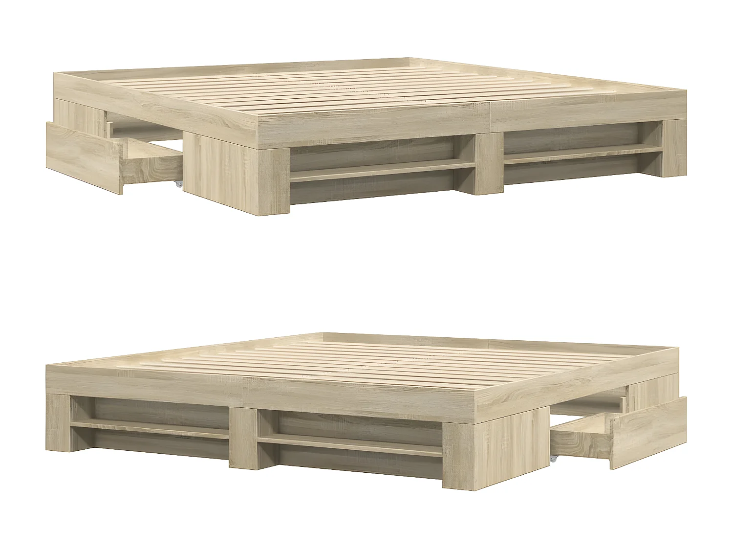 Estructura de cama madera de ingeniería roble Sonoma 180x200 cm