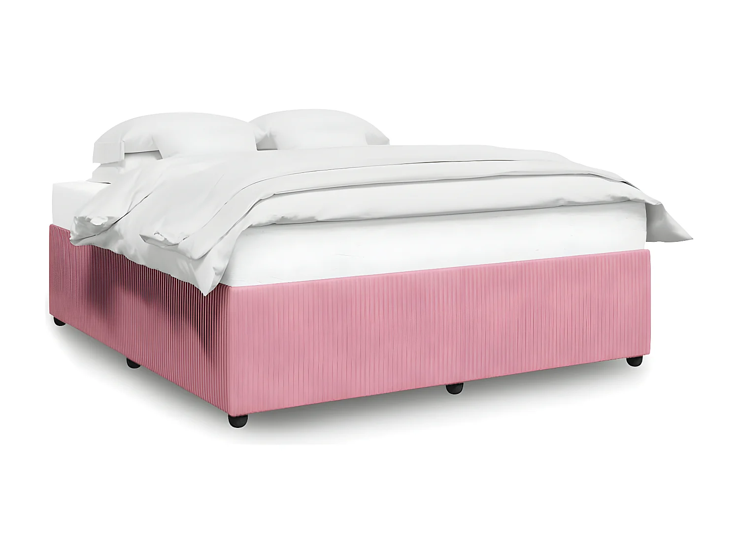 Estrutura de cama 180x200 cm veludo rosa
