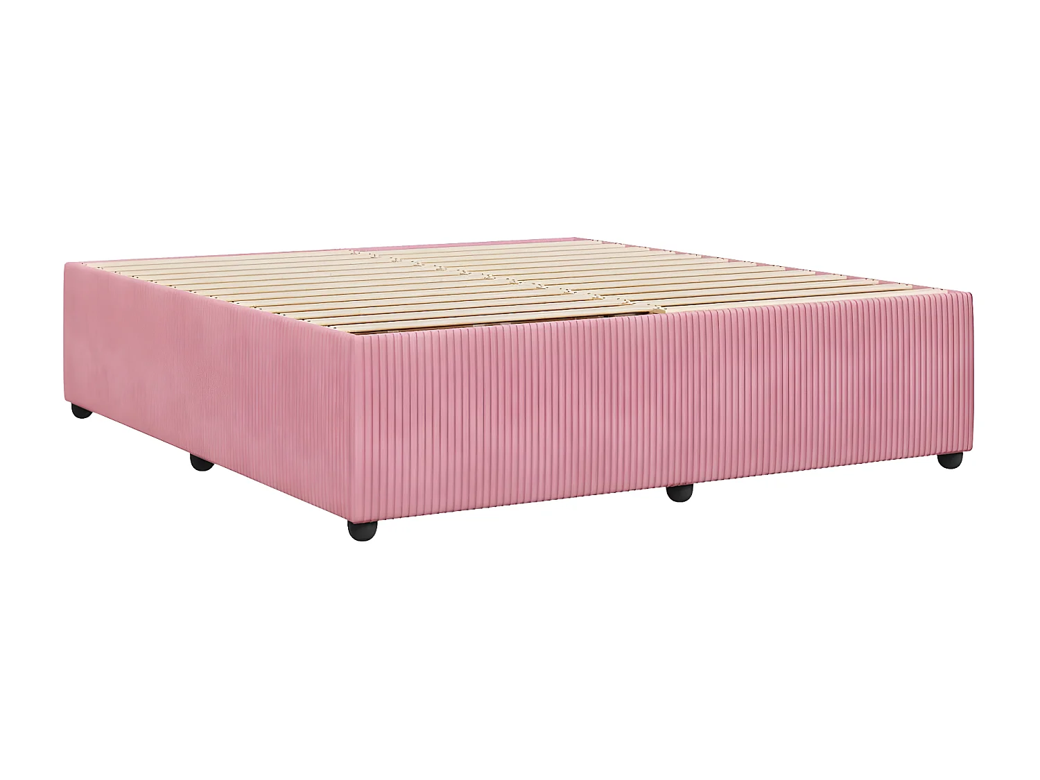 Estrutura de cama 180x200 cm veludo rosa