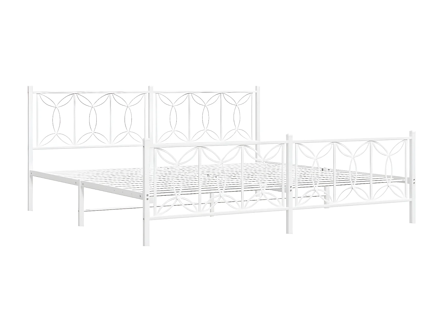 Estructura cama metal con cabecero y pie cama blanco 193x203 cm